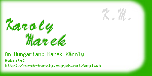 karoly marek business card